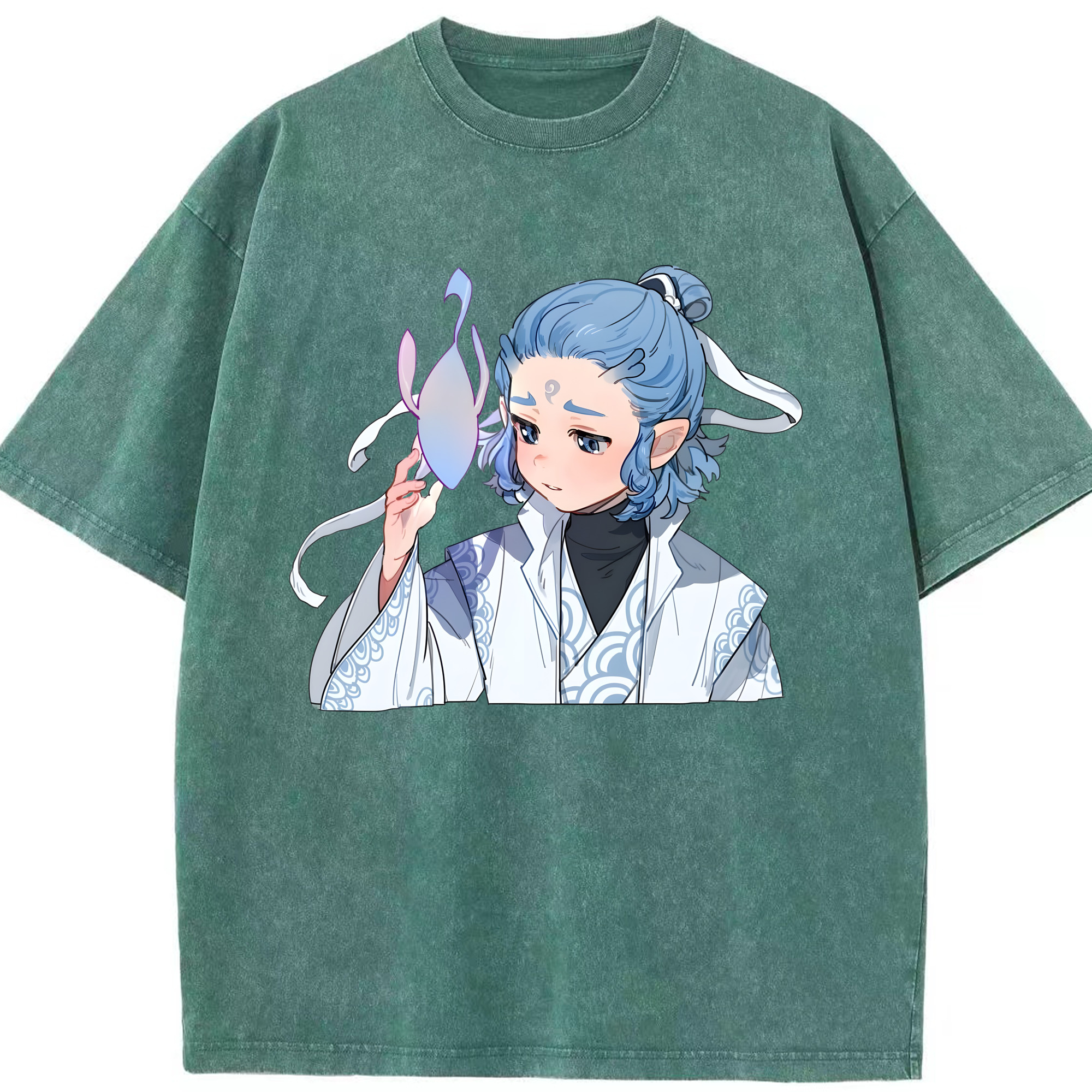（画像用） Ne Zha 2 ナタ 魔童の大暴れ 綿100% ヴィンテージ風 半袖Tシャツ（フロントプリント）